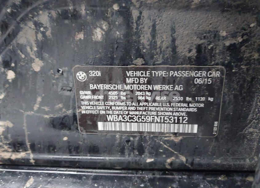 Photo 9 of 2015 Bmw 320i XDRIVE (VIN WBA3C3G59FNT53112)