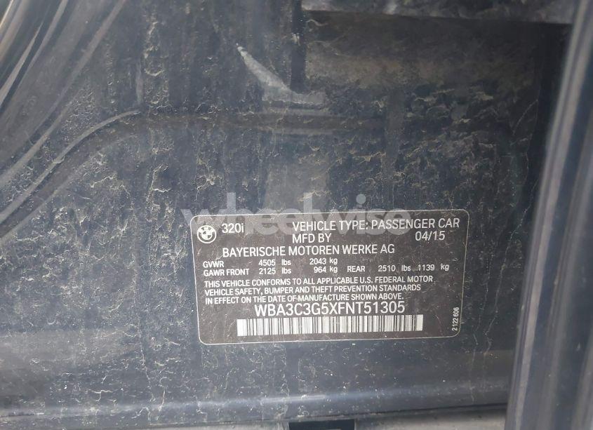Photo 9 of 2015 Bmw 320i XDRIVE (VIN WBA3C3G5XFNT51305)