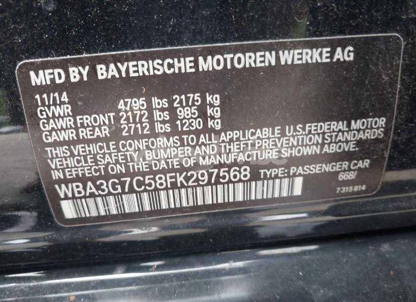 Photo 9 of 2015 Bmw 328i XDRIVE (VIN WBA3G7C58FK297568)