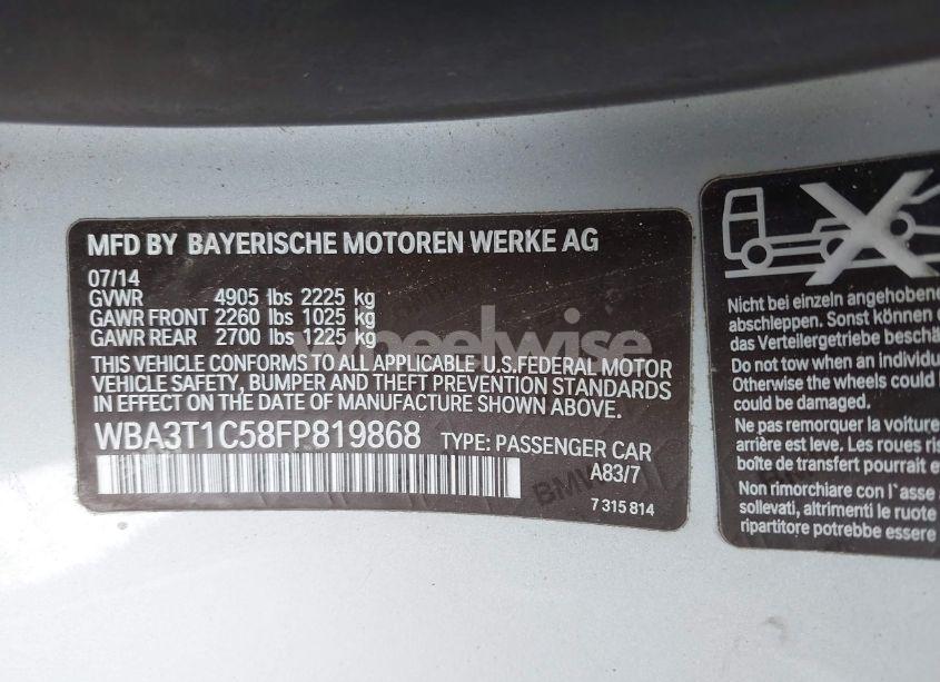 Photo 9 of 2015 Bmw 428i XDRIVE (VIN WBA3T1C58FP819868)