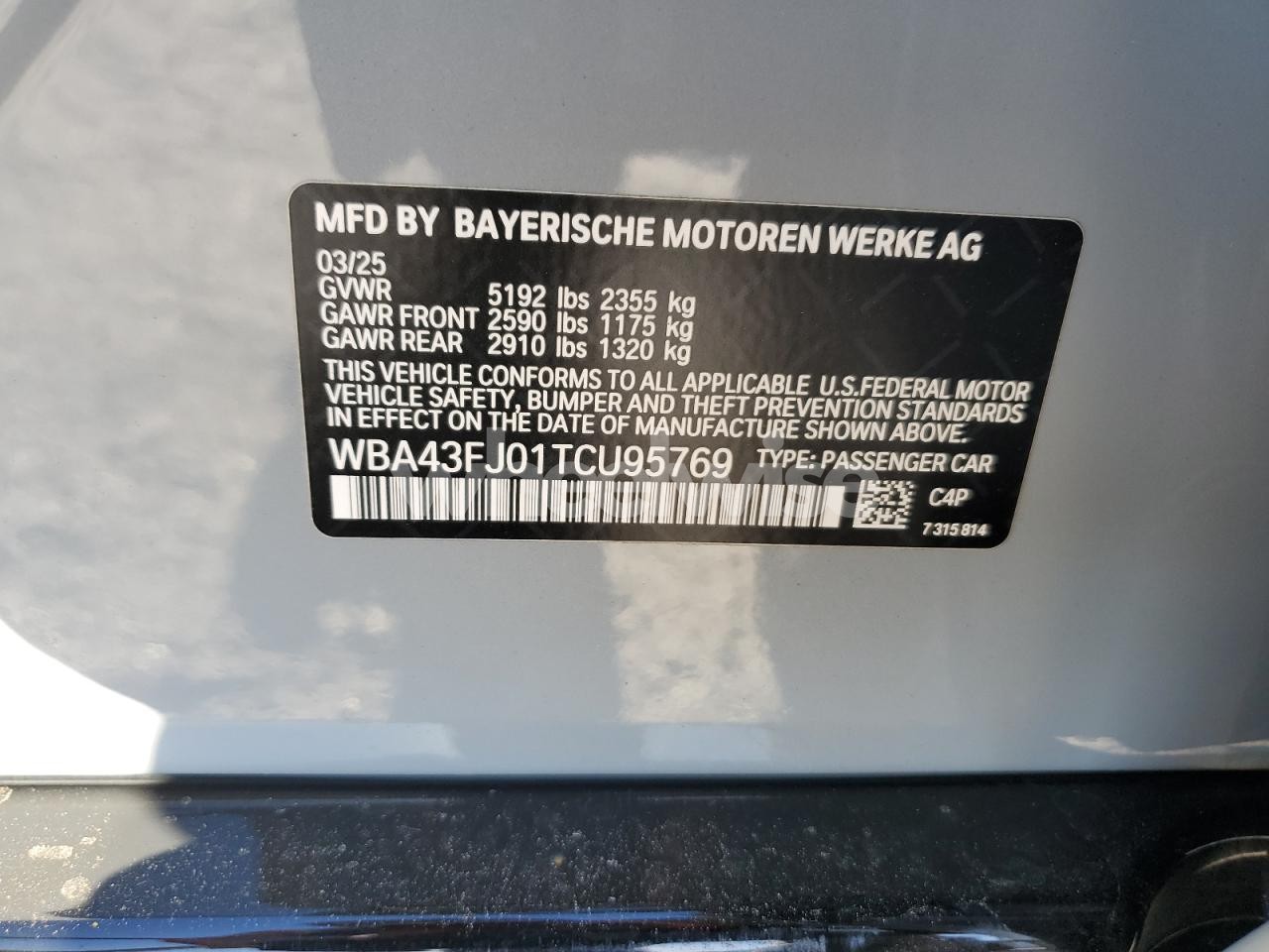Photo 12 of 2026 BMW 530 I (VIN WBA43FJ01TCU95769)