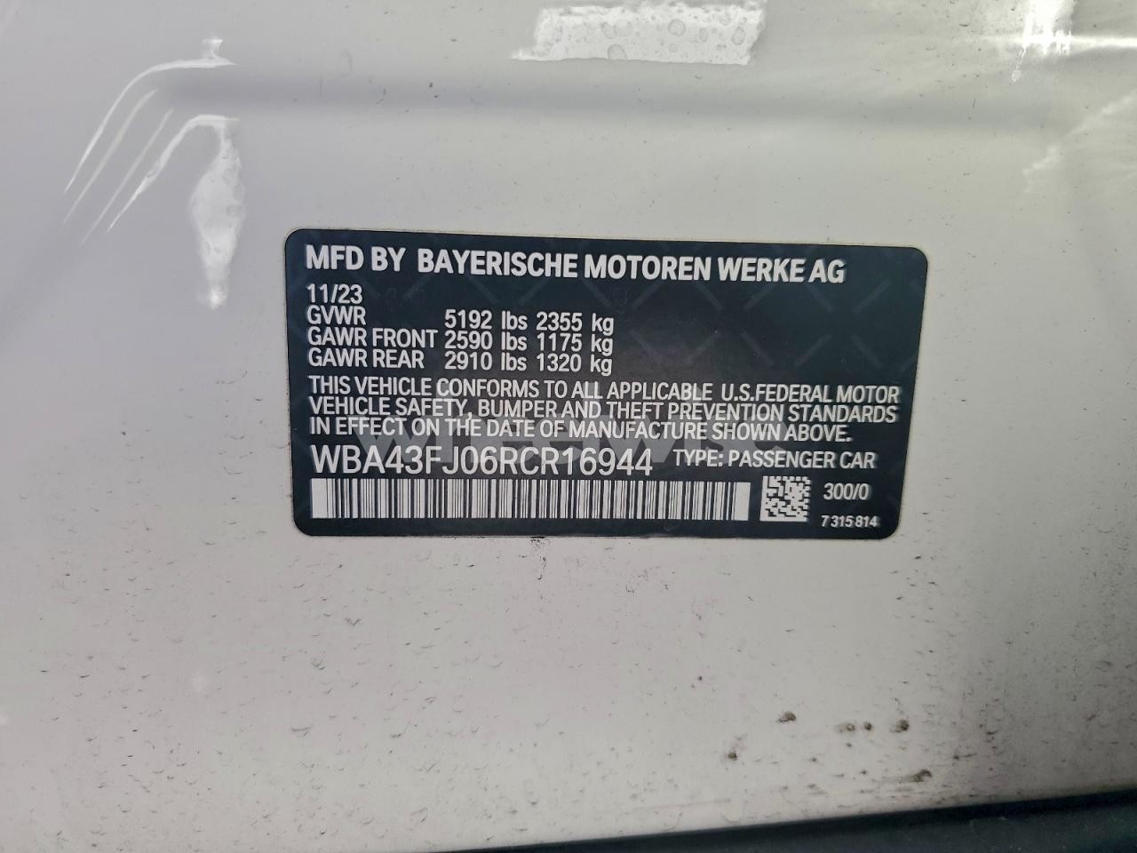 Photo 13 of 2024 BMW 530 I (VIN WBA43FJ06RCR16944)