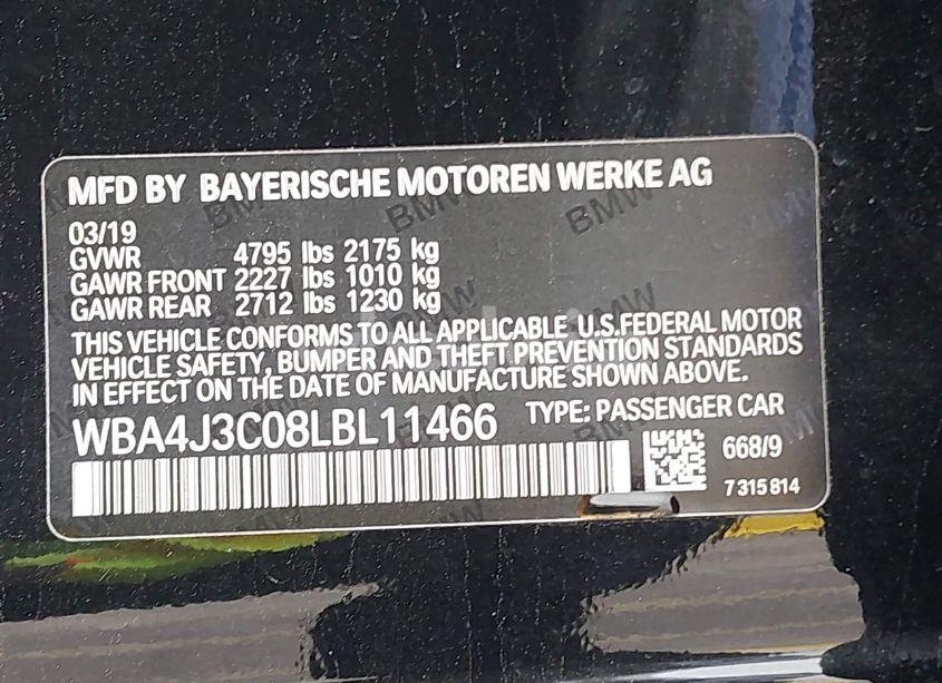 Photo 9 of 2020 Bmw 430i GRAN COUPE XDRIVE (VIN WBA4J3C08LBL11466)