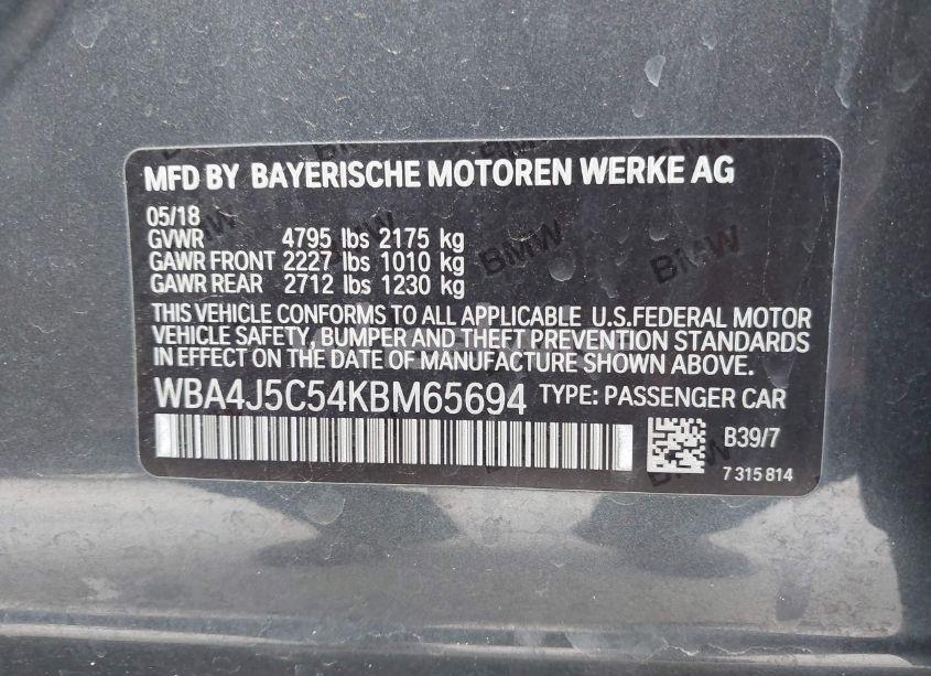 Photo 9 of 2019 Bmw 440i GRAN COUPE (VIN WBA4J5C54KBM65694)