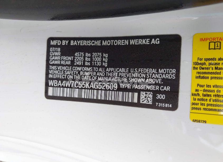 Photo 9 of 2019 Bmw 440i (VIN WBA4W7C55KAG52609)