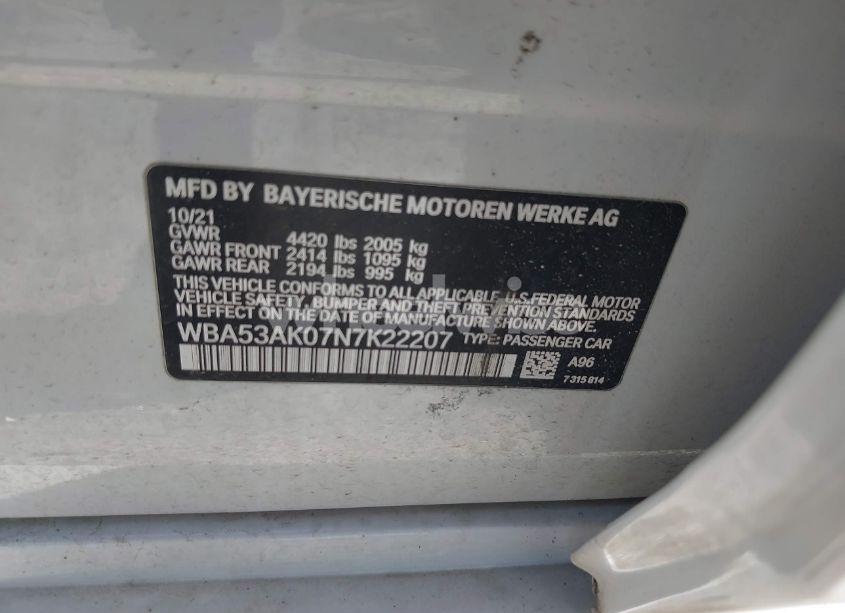 Photo 9 of 2022 Bmw 228 GRAN COUPE I SDRIVE (VIN WBA53AK07N7K22207)