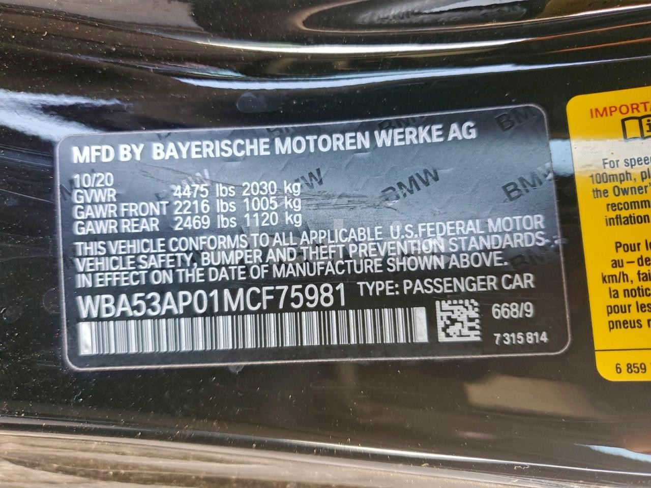 Photo 12 of 2021 BMW 430I (VIN WBA53AP01MCF75981)