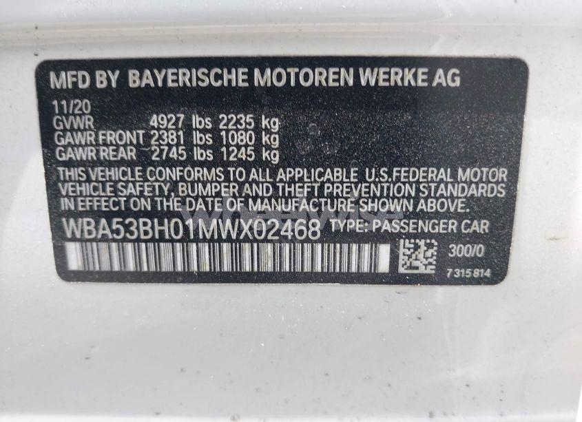 Photo 9 of 2021 Bmw 530i N/A (VIN WBA53BH01MWX02468)