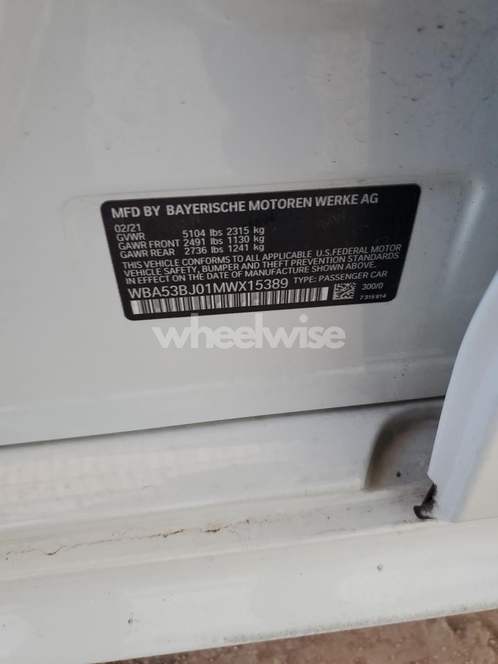 Photo 12 of 2021 BMW 540 I (VIN WBA53BJ01MWX15389)