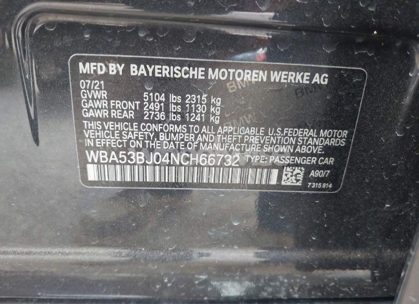 Photo 9 of 2022 Bmw 540 I (VIN WBA53BJ04NCH66732)