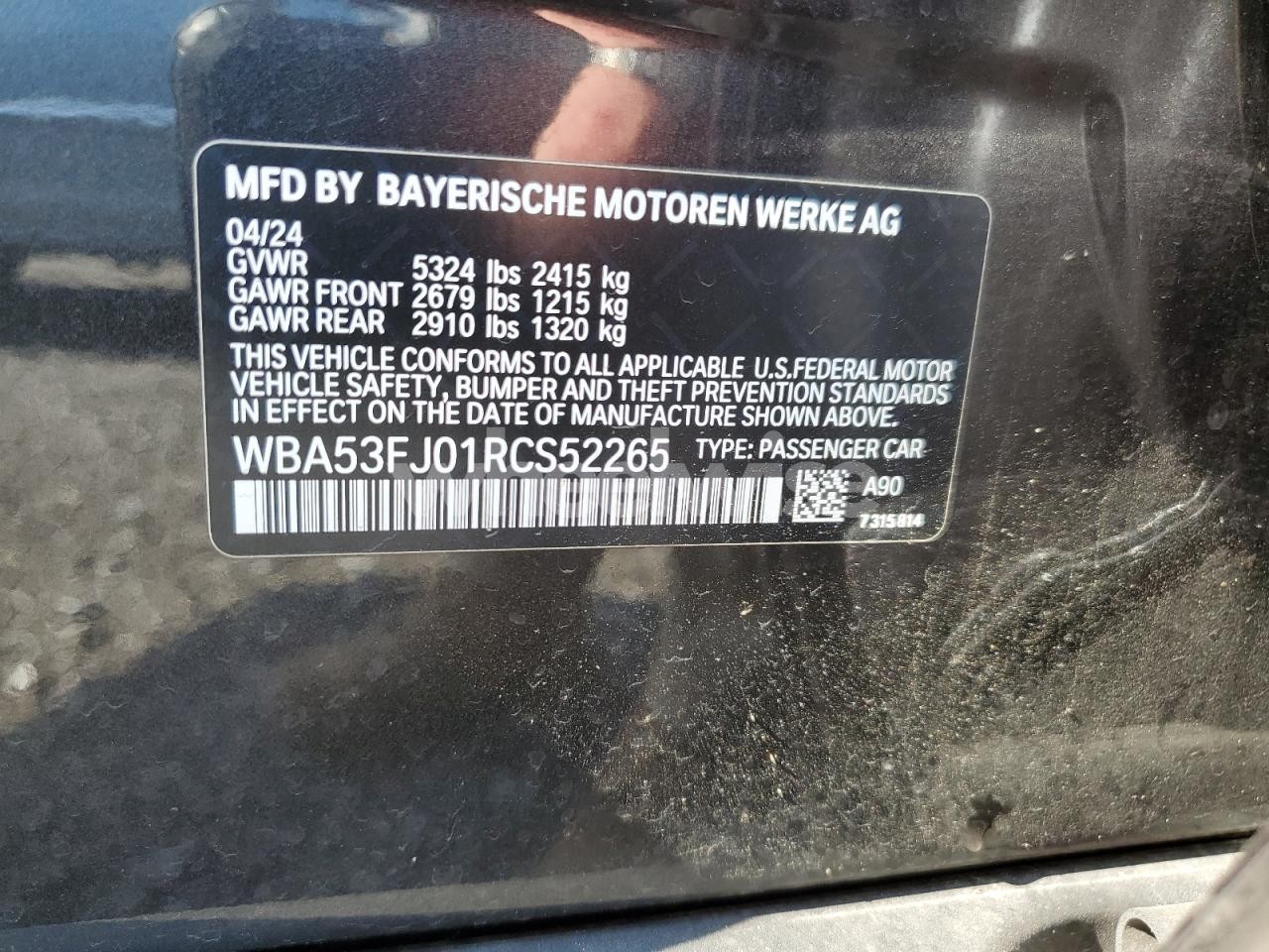 Photo 12 of 2024 BMW 530 XI (VIN WBA53FJ01RCS52265)