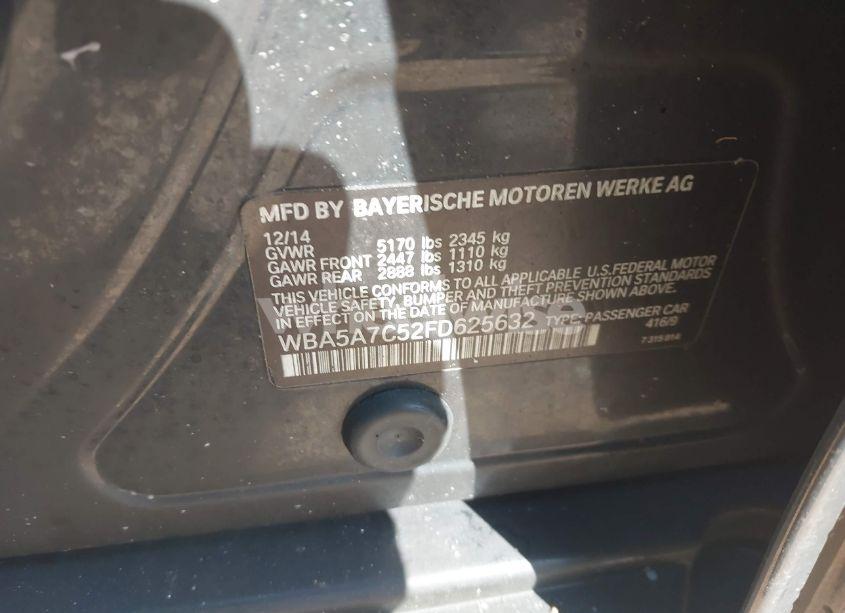 Photo 9 of 2015 Bmw 528i XDRIVE (VIN WBA5A7C52FD625632)