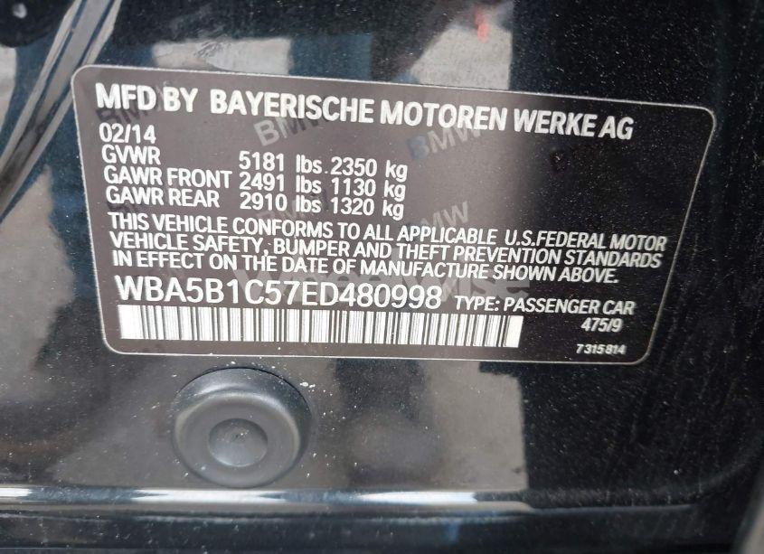 Photo 9 of 2014 Bmw 535i N/A (VIN WBA5B1C57ED480998)