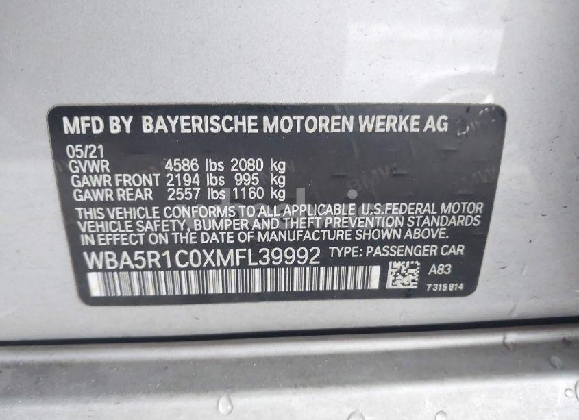 Photo 9 of 2021 Bmw 330i (VIN WBA5R1C0XMFL39992)