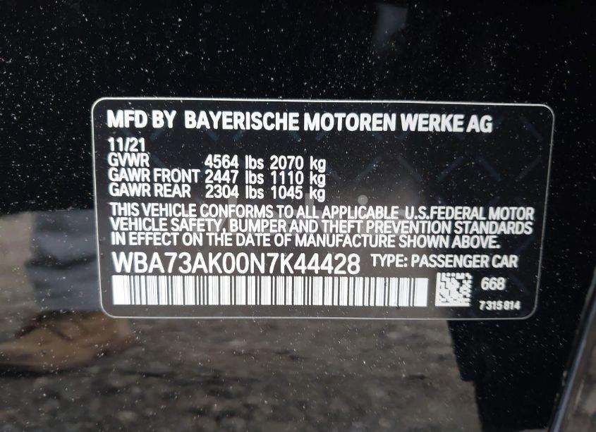 Photo 9 of 2022 Bmw 228 GRAN COUPE I XDRIVE (VIN WBA73AK00N7K44428)