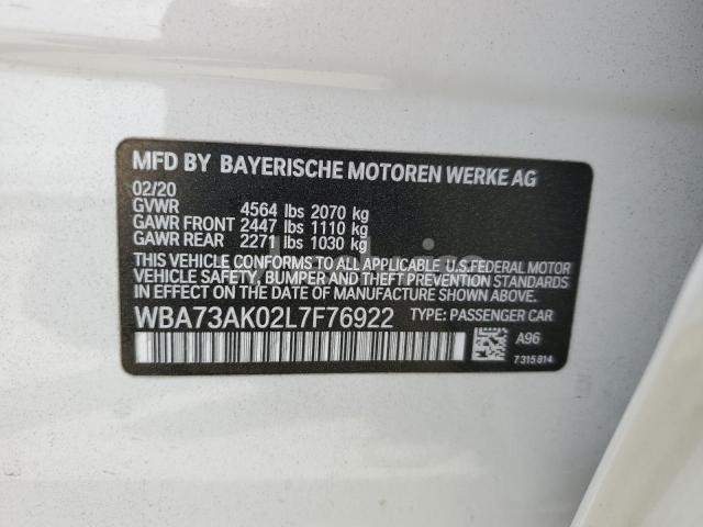 2020 BMW 228XI (VIN WBA73AK02L7F76922) main photo