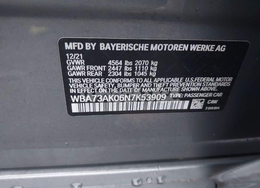 Photo 9 of 2022 Bmw 228 GRAN COUPE I XDRIVE (VIN WBA73AK06N7K53909)