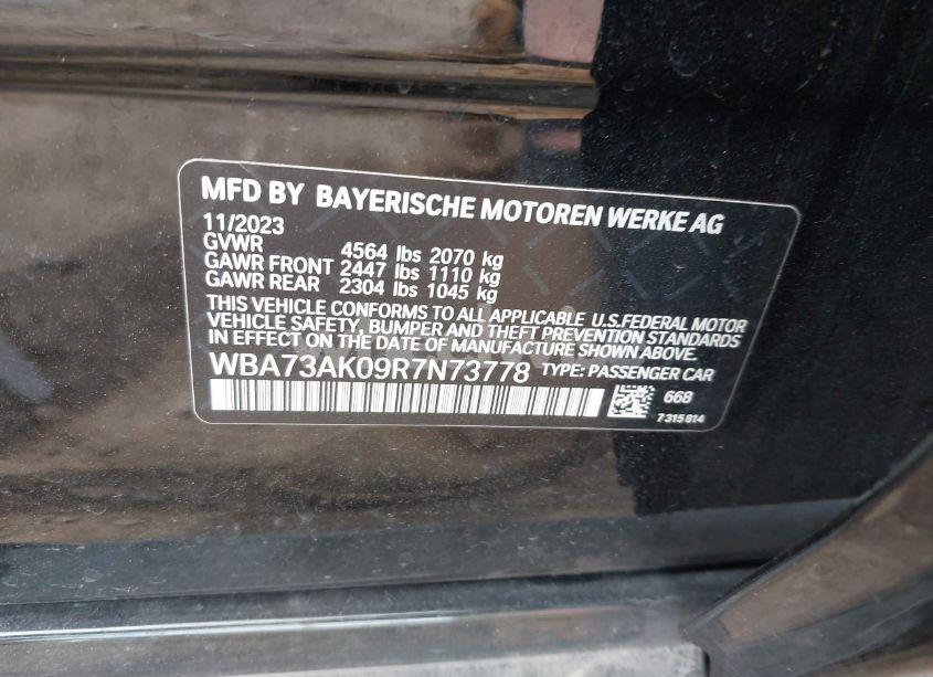 Photo 9 of 2024 Bmw 228 GRAN COUPE I XDRIVE (VIN WBA73AK09R7N73778)