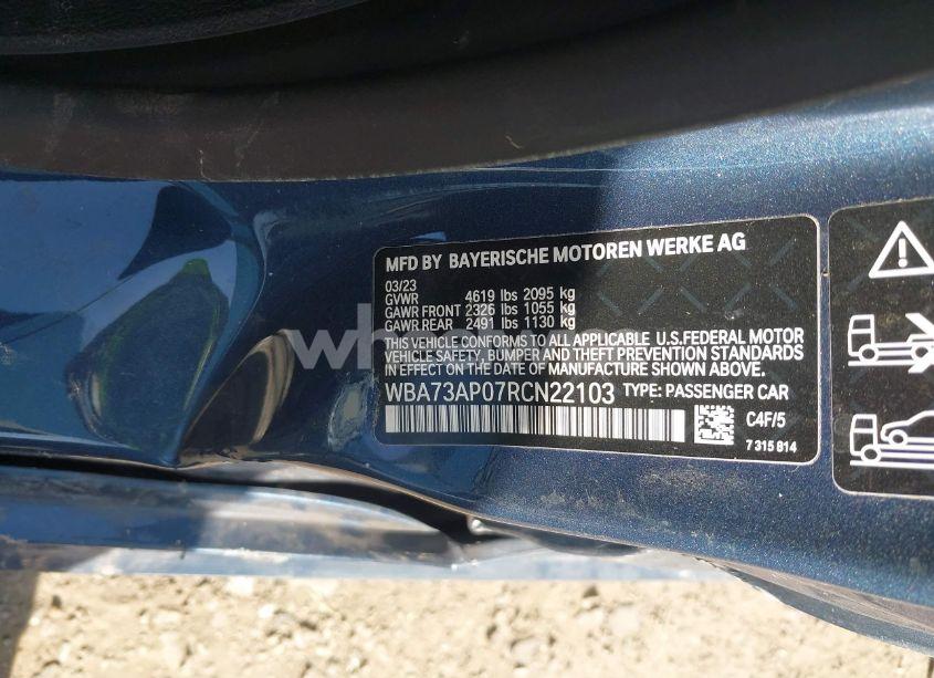 Photo 9 of 2024 Bmw 4 SERIES 430I XDRIVE (VIN WBA73AP07RCN22103)