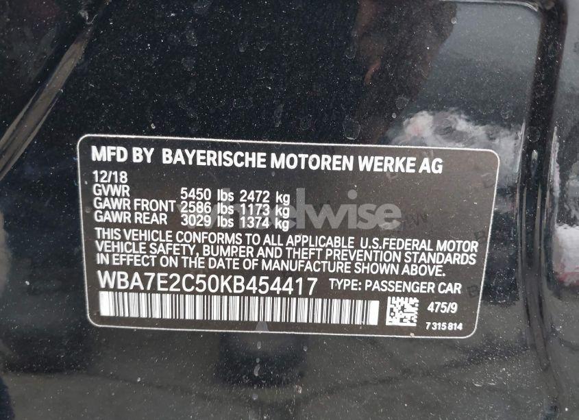 Photo 9 of 2019 Bmw 740i (VIN WBA7E2C50KB454417)