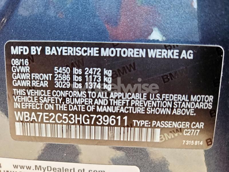 Photo 10 of 2017 BMW 740 I (VIN WBA7E2C53HG739611)