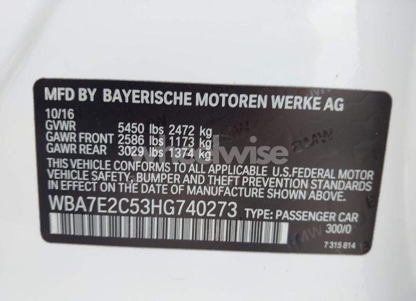 Photo 9 of 2017 Bmw 740i (VIN WBA7E2C53HG740273)