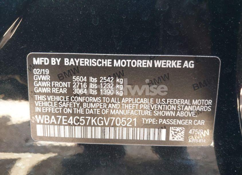 Photo 9 of 2019 Bmw 740i XDRIVE (VIN WBA7E4C57KGV70521)