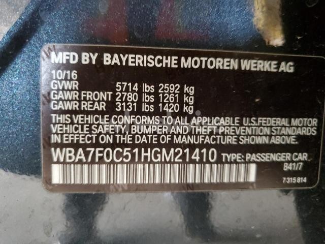 Photo 5 of 2017 BMW 750 I N/A (VIN WBA7F0C51HGM21410)