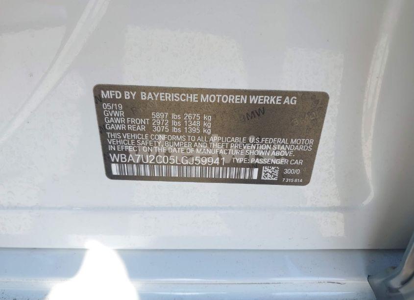 Photo 9 of 2020 Bmw 750i XDRIVE (VIN WBA7U2C05LGJ59941)