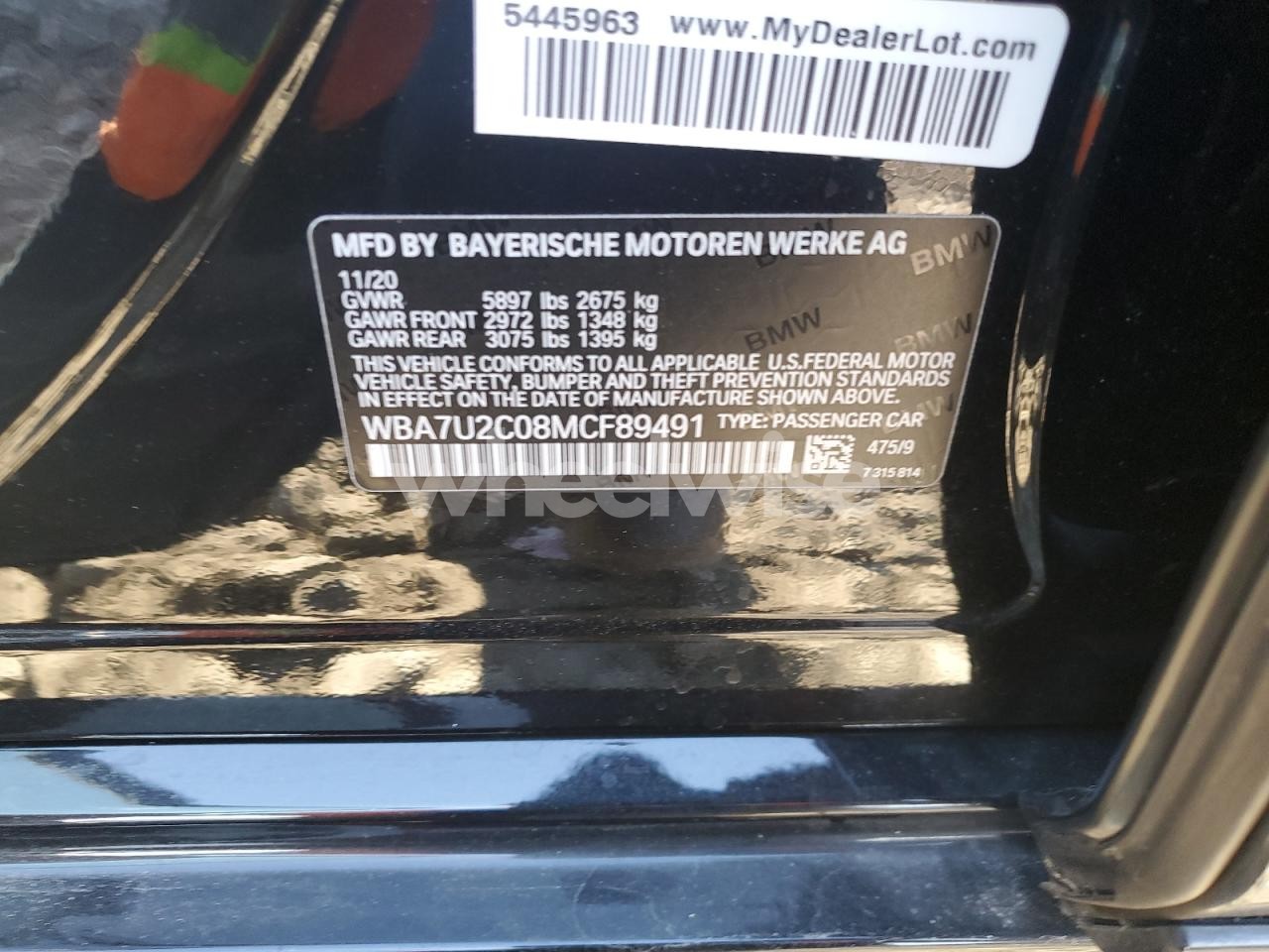 Photo 12 of 2021 BMW 750 XI (VIN WBA7U2C08MCF89491)