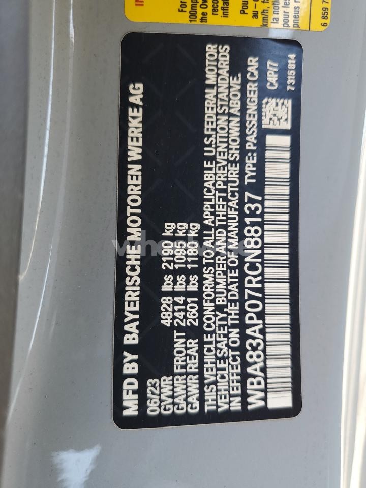 Photo 12 of 2024 BMW M440I (VIN WBA83AP07RCN88137)