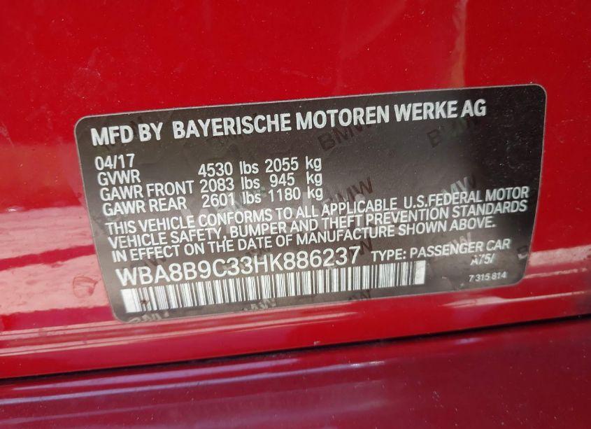 Photo 9 of 2017 Bmw 330i (VIN WBA8B9C33HK886237)