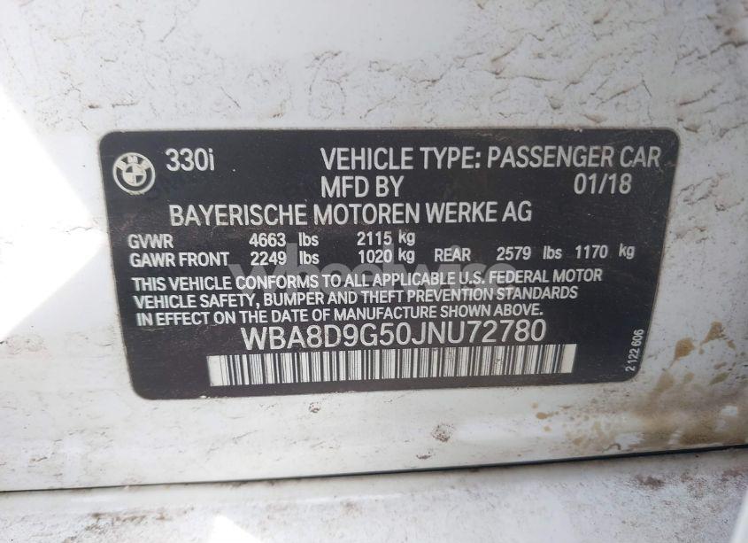 Photo 9 of 2018 Bmw 330i XDRIVE (VIN WBA8D9G50JNU72780)