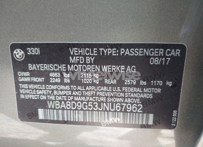 Photo 9 of 2018 Bmw 330i XDRIVE (VIN WBA8D9G53JNU67962)