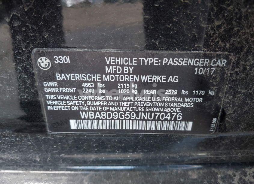 Photo 9 of 2018 Bmw 330i XDRIVE (VIN WBA8D9G59JNU70476)