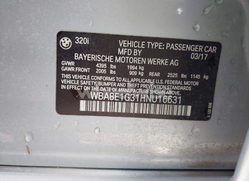 Photo 9 of 2017 Bmw 320i (VIN WBA8E1G31HNU16631)