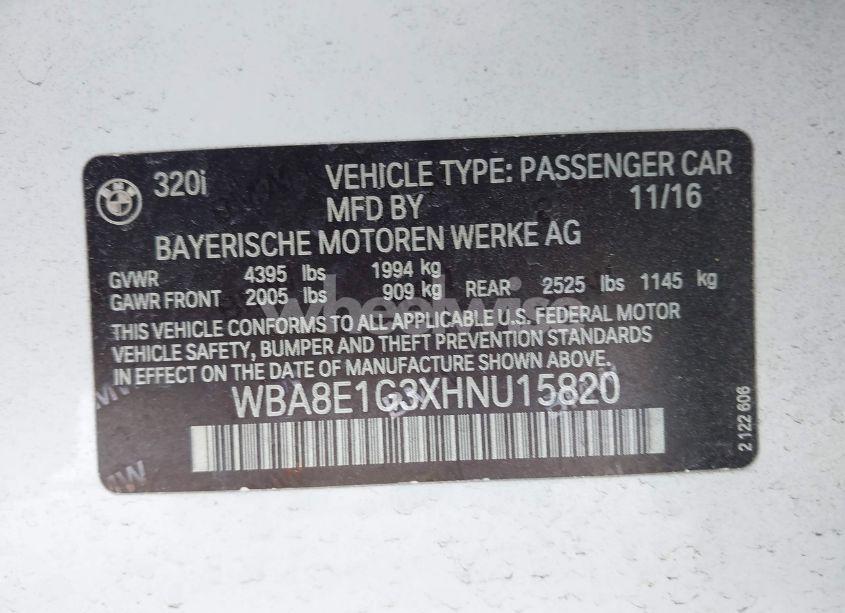 Photo 9 of 2017 Bmw 320i (VIN WBA8E1G3XHNU15820)