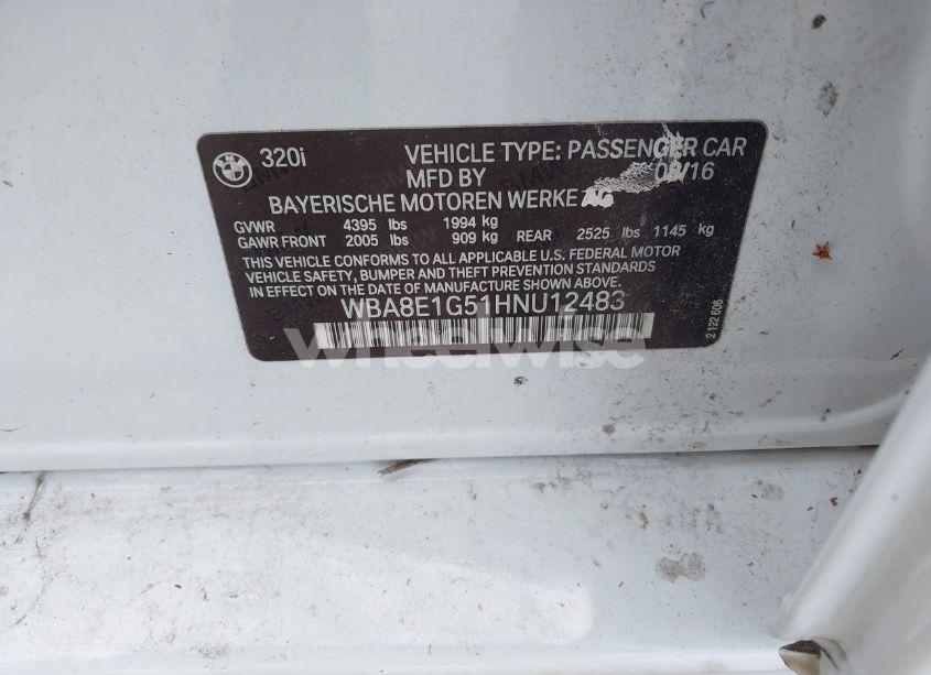 Photo 9 of 2017 Bmw 320i (VIN WBA8E1G51HNU12483)