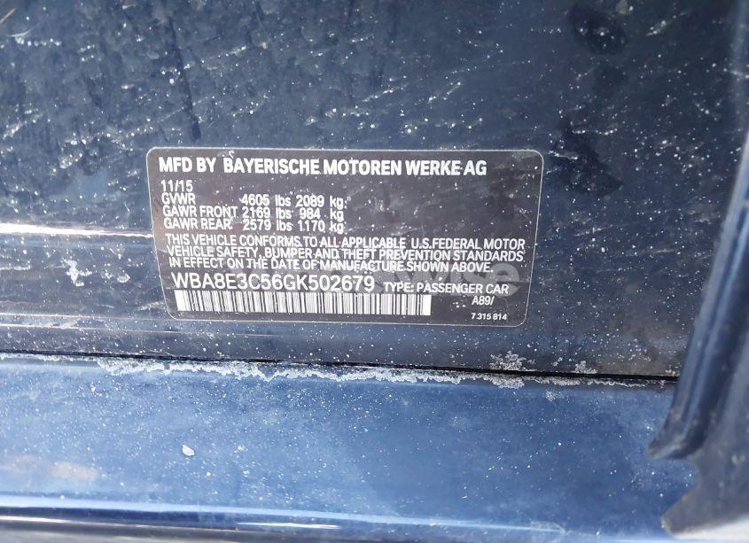 Photo 9 of 2016 Bmw 328i XDRIVE (VIN WBA8E3C56GK502679)