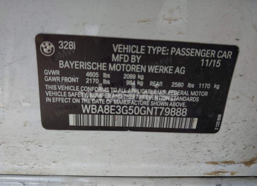 Photo 9 of 2016 Bmw 328i XDRIVE (VIN WBA8E3G50GNT79888)