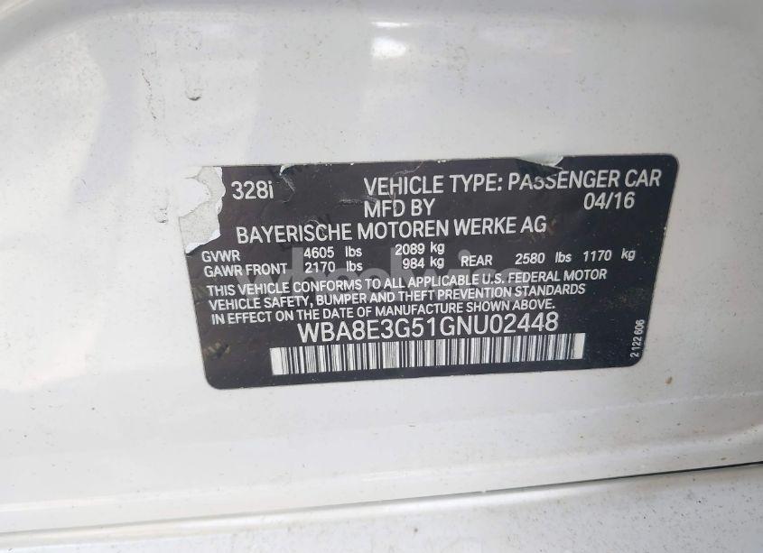 Photo 9 of 2016 Bmw 328i XDRIVE (VIN WBA8E3G51GNU02448)