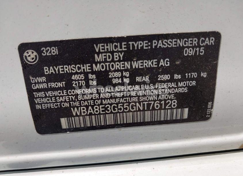 Photo 9 of 2016 Bmw 328i XDRIVE (VIN WBA8E3G55GNT76128)