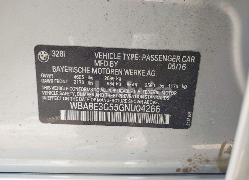 Photo 9 of 2016 Bmw 328i XDRIVE (VIN WBA8E3G55GNU04266)