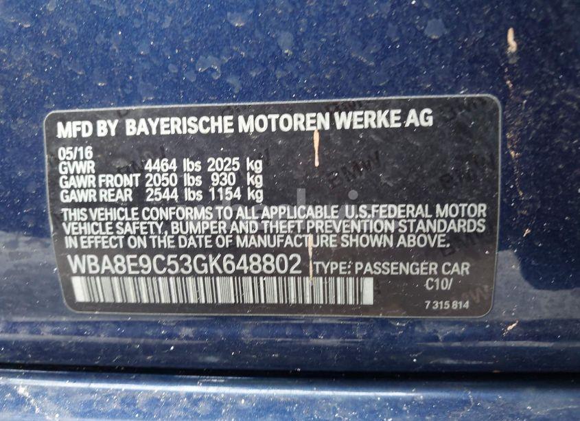 Photo 9 of 2016 Bmw 328i (VIN WBA8E9C53GK648802)