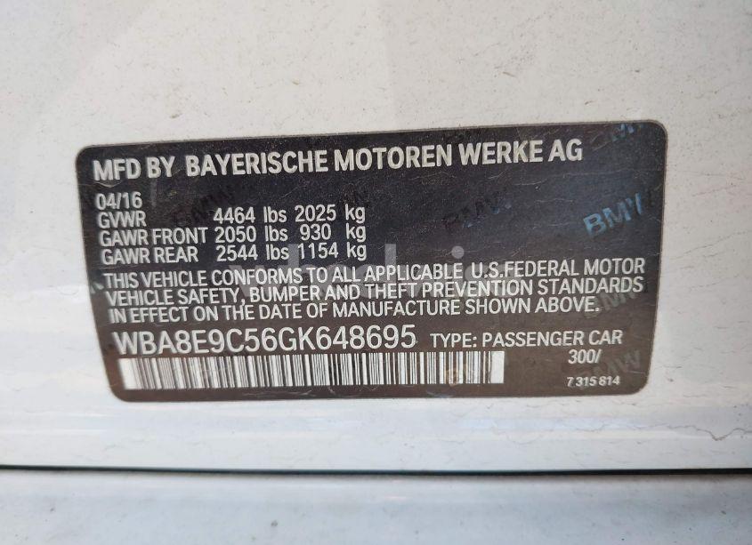 Photo 9 of 2016 Bmw 328i (VIN WBA8E9C56GK648695)