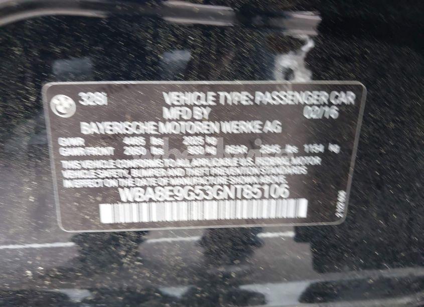 Photo 9 of 2016 Bmw 328i (VIN WBA8E9G53GNT85106)