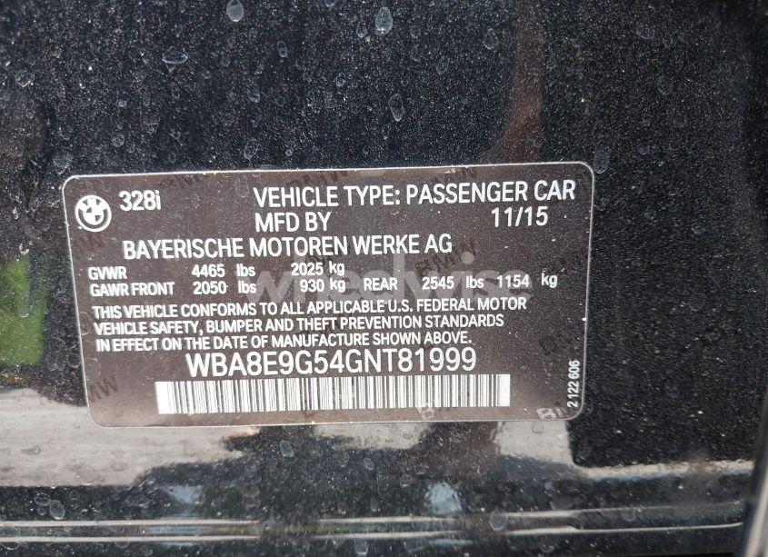 Photo 9 of 2016 Bmw 328i (VIN WBA8E9G54GNT81999)