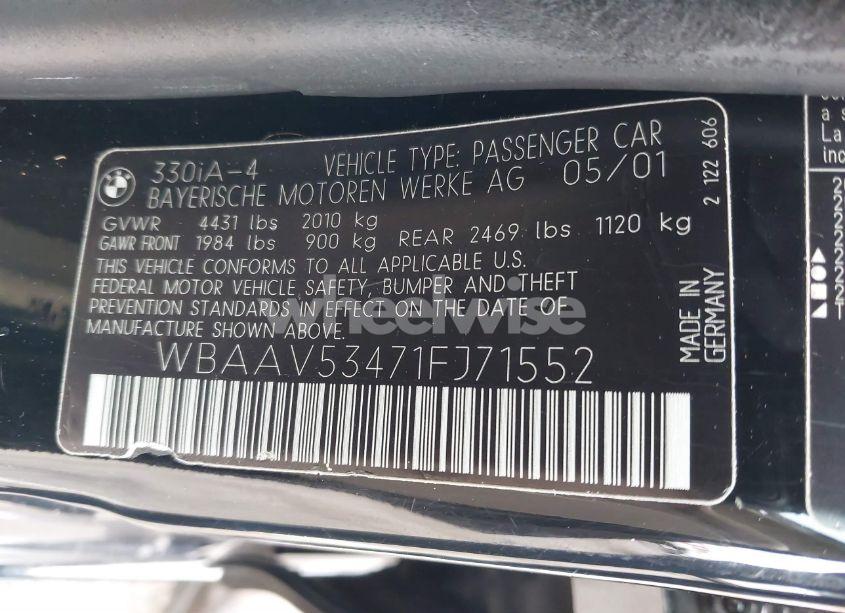 Photo 9 of 2001 Bmw 330i (VIN WBAAV53471FJ71552)