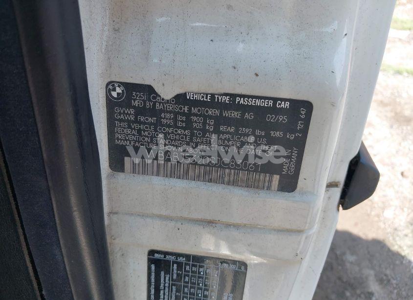 Photo 9 of 1995 Bmw 325 IC (VIN WBABJ5320SJC83061)