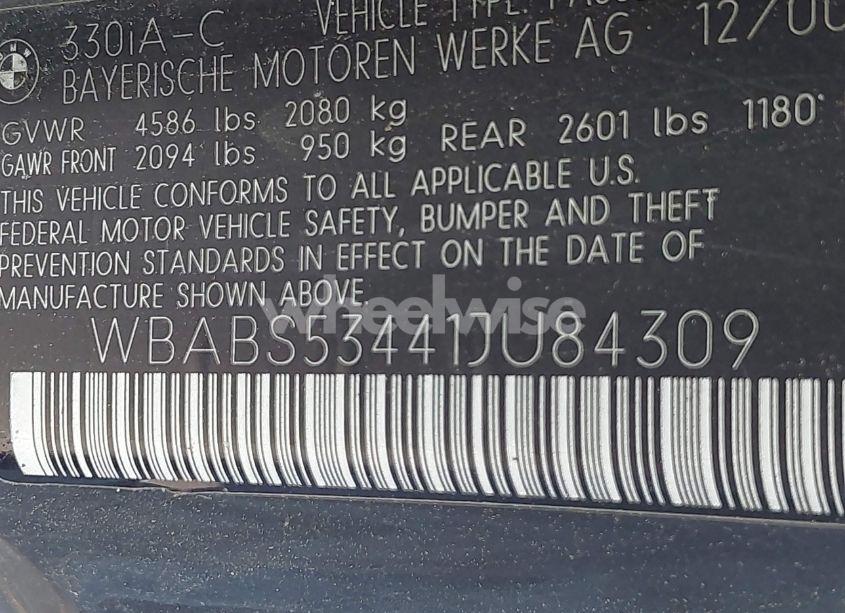 Photo 9 of 2001 Bmw 330ci (VIN WBABS53441JU84309)